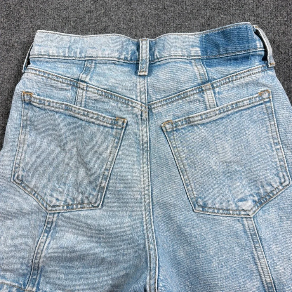 Abercrombie & Fitch The Dad Short Women 26 Light Blue High Rise Utility Denim